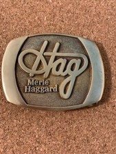 The Great Merle Haggard "Hag" Smaller Belt Buckle Very Sturdy BRASS