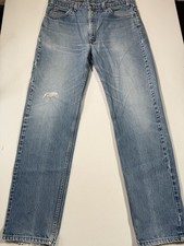 Vintage Levis 505 Jeans Mens 38x34 Blue Denim Orange Tab Straight Made In USA