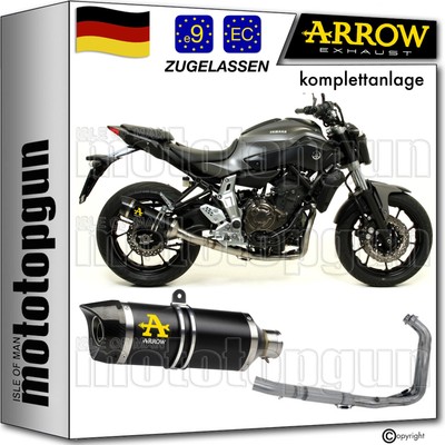 komplettanlage open high schwarz c thunder arrow fur yamaha mt07 mt-07 2014 14