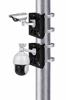 Universal Vertical Pole Mount Adapter CCTV Camera Bracket Adjustable 2 Pack