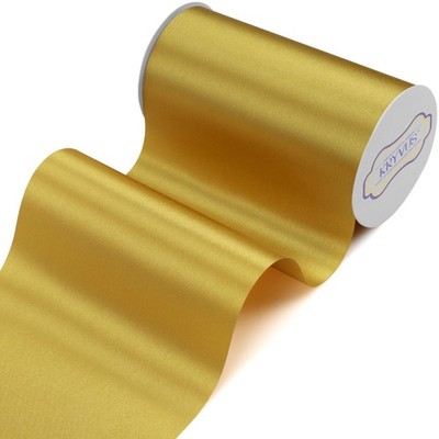 22 Yard x 6 Inch Wide Gold Solid Satin Ribbon Cutting Ceremony Gift Wrap