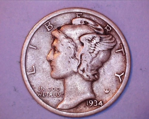 1934-D MERCURY DIME  FINE *** 217-6A