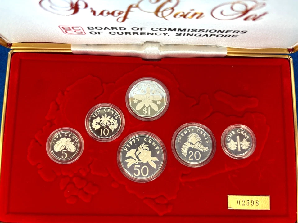 1987 Singapore Silver Proof Six Coin Set w/Box + COA - Image 3 of 4
