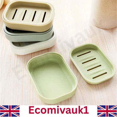 BRANDED Double Layer Soap Dish Holder Plastic Drain Storage Box Bathroom Rack Plate