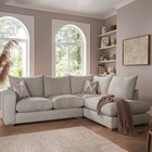 New Sims Chaise Corner Sofa | High Back Cushions | Beige Fabric | Free Delivery