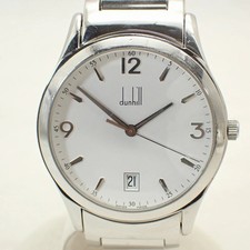 Dunhill Cityscape Men's Quartz Watch White Dial Date SS 6M Used From Japan