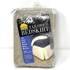 Today  s Home Beige Twin Tailored Bed Skirt 14  Drop Length NEW