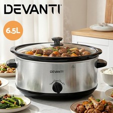Devanti 6.5L Slow Cooker Electric Multi Cooker with 3 Heat Settings