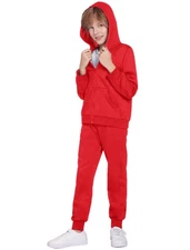 Boys' 2 PC Tracksuit Sets Outfit Zip Up Hoodie and Active Pants for Kids 5-6Y