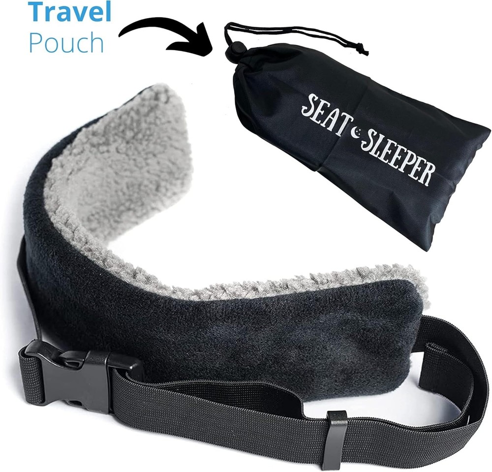 Adjustable Travel Neck Pillow with Straps for Airplane Comfort