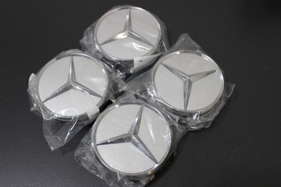 NEW 75MM 4 Genuine Wheel Hub Cap Mercedes Benz Star Alloy Wheel Silver E S SL