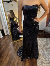 Sherri Hill Womens Multicolor Sequin Strapless Sweetheart Neck Maxi Dress Size 2