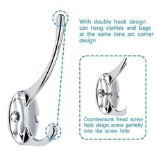 92mm Double Wall Hook Screw-Fix – Pack Options 2/4/6/10/20