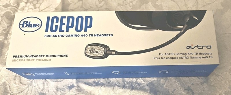 Blue Icepop Black Microphone for Astro Gaming A40 TR Headsets