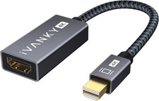 4K Mini Displayport to HDMI Adapter, 4K 30Hz Mini DP to HDMI Adapter, Gold-Plate