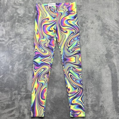 Fierce Pulse Leggings Womens Medium Multicolor Psychedelic High Rise Ankle Yoga