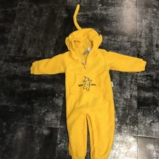 Vintage 1999 Teletubbies Laa-Laa Fleece Romper Bodysuit 3T Halloween Costume