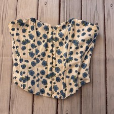 Princess Polly Floral Corset Top Blue White Boned Bustier Womens US 4