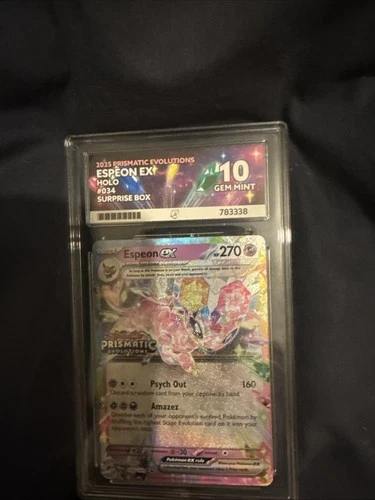 Ace 10 Prismatic Evolutions Espeon Ex Surprise Box Stamped 034/131