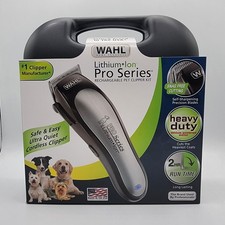 Wahl USA Lithium Ion Pro Cordless Dog Grooming Kit, Rechargeable, Black, 9766