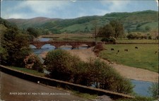 Machynlleth Mallwyd United Kingdom River Dovey Pen y Bont aerial 1966 postcard