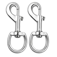 2 Pack 3.5 Inch Heavy Duty Flag Swivel Snap Hook Clips Pet Leash Keychain