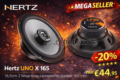 Hertz X165 - 16,5 cm 2 Wege Coax Lautsprecher Set, 220 Watt, 165 mm - 1 Paar