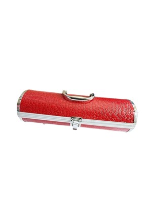 Wine  Case Red Textured Faux leather with handle   13in See Photos Tiny Flaw