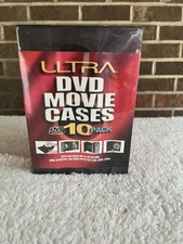 DVD or CD Movie Cases 10 Pack New -Ultra Unopened Sealed Black Case Disc Media