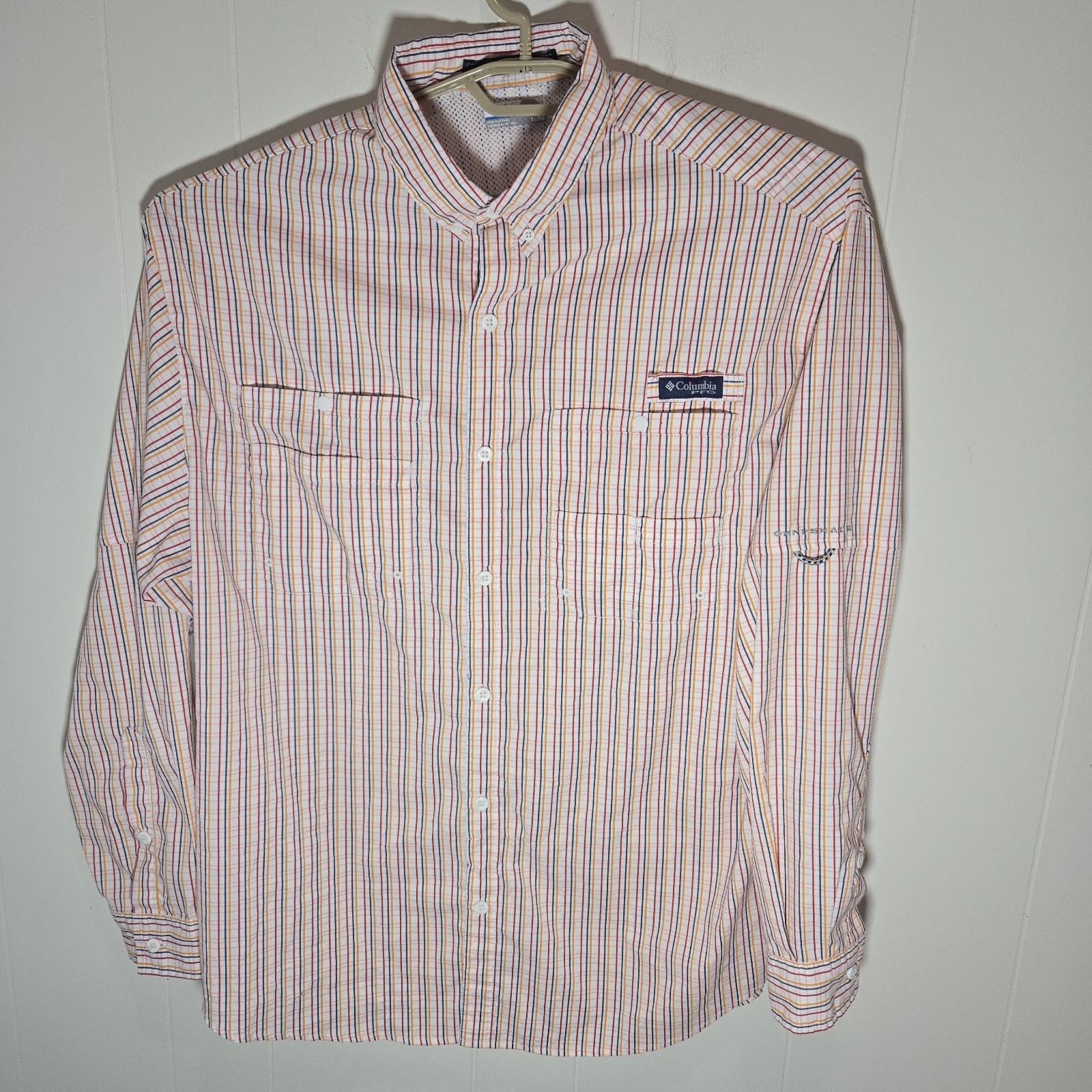 Columbia PFG Super Tamiami Shirt Mens XL Plaid Fishing Long Sleeve Hiking