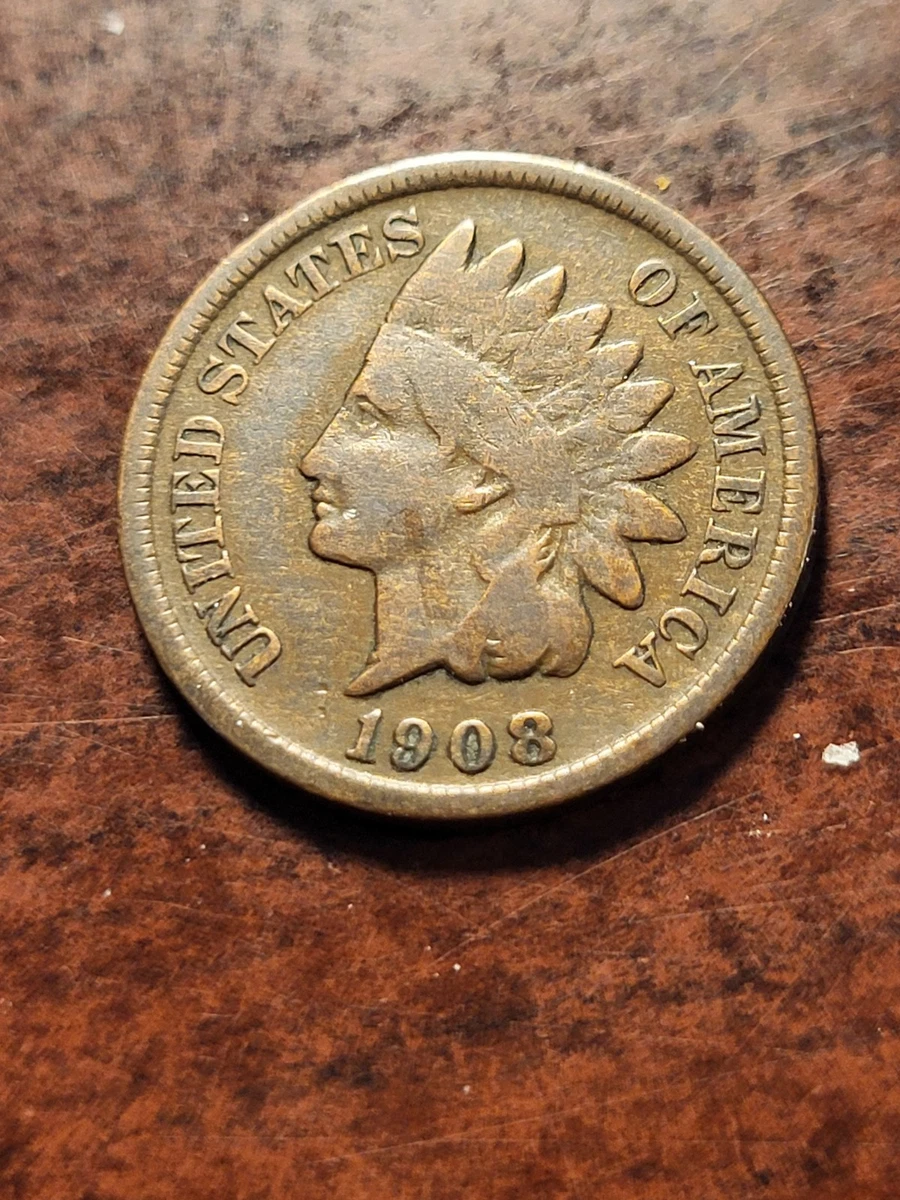 San Francisco 1908 Year Indian Head Small Cents (1859-1909) for
