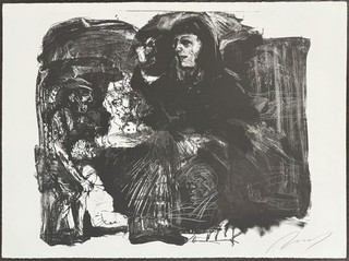 Alfred Hrdlicka portrait study lithograph 1985 autographed