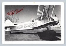 Vintage Red Baron Pizza Biplane Black & White Postcard 6x4 Continental