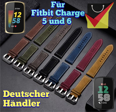 Echtleder Armband für Fitbit Charge 6 und 5 ,Sport Watch Band Strap Uhr Tracker