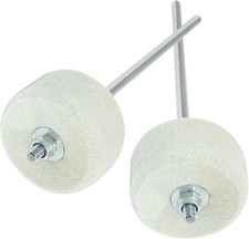 Seimneire White Felt Double Kick Bass Drum Pedal Beater Mallet, 2 Pack,