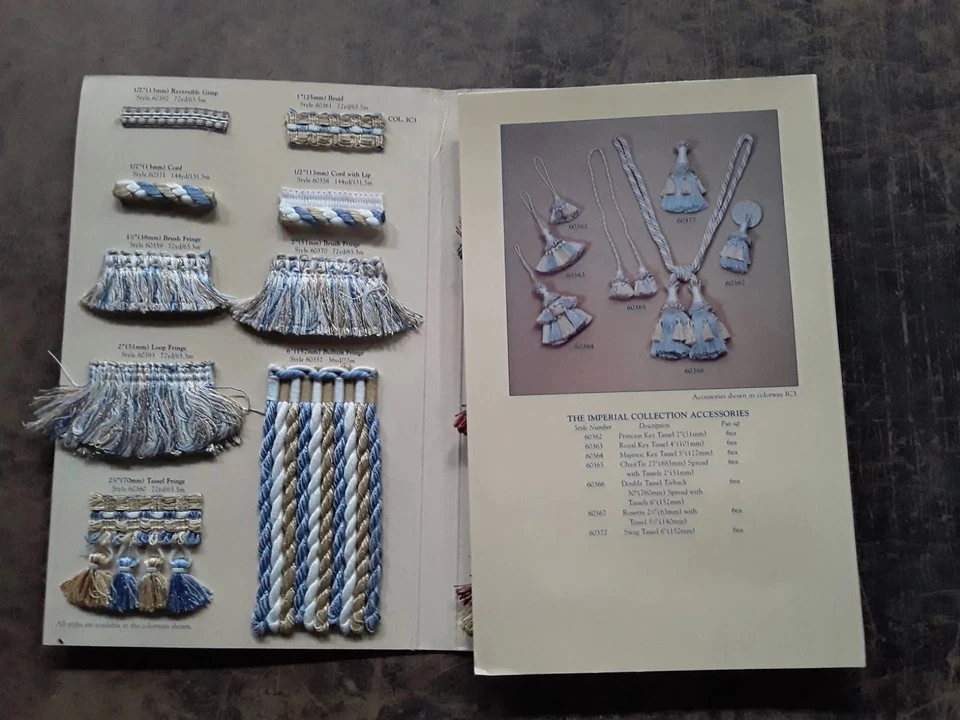Vintage 1990's Imperial Collection Fabric Accessories Upholstery Samples Book  - Image 2 of 4