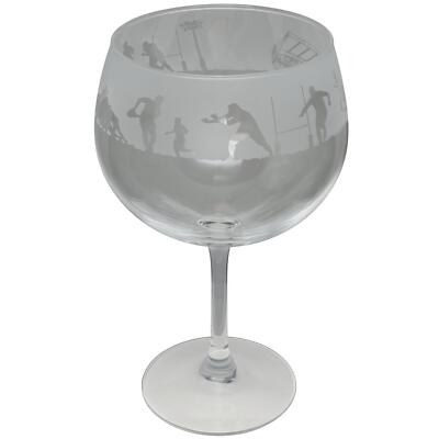 Gin Glass Decorated Rugby Copa Balloon Glassware Sport Sandblast Gift Box Animo