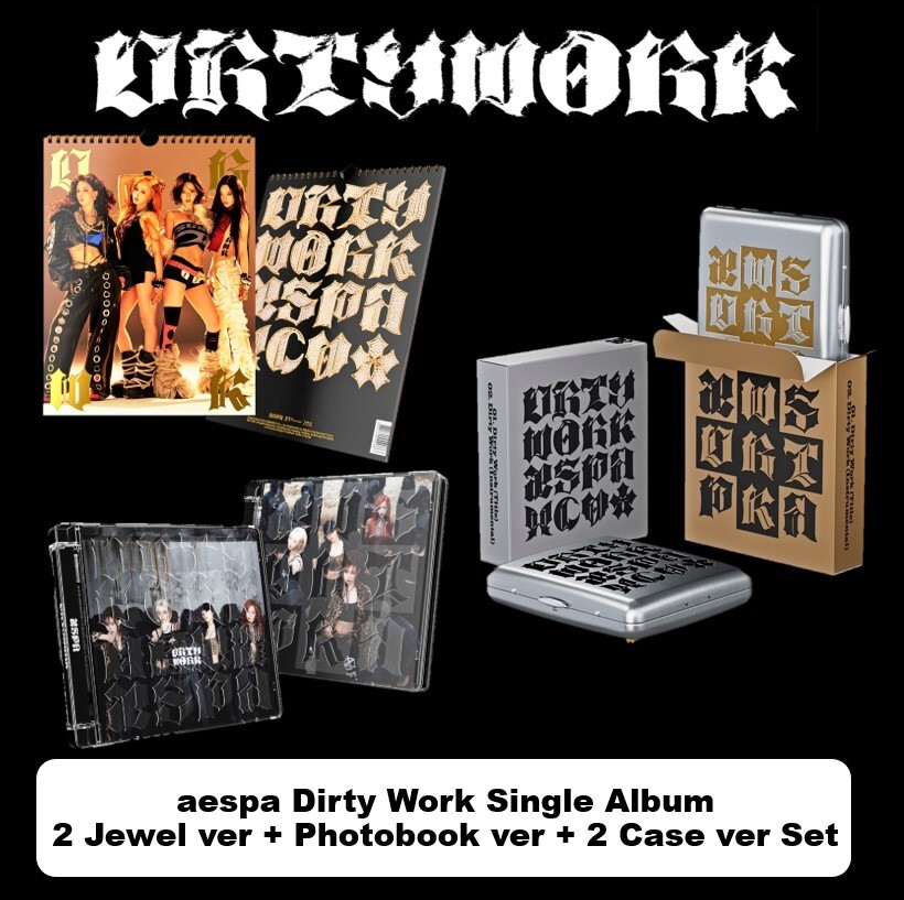 aespa エスパ アルバム ケース バージョン Ver. 新品未開封　2セット aespa Dirty Work Single Album 2 Jewel Ver + Photobook Ver +