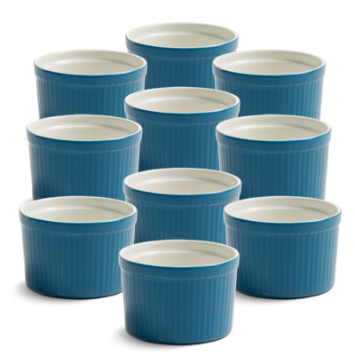 10er SET Coloured Cottage Ofenform 10 x 7 cm in Blau von Maxwell & Williams