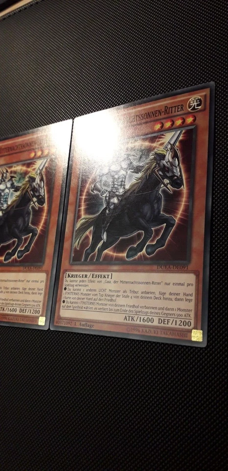 Yu-Gi-Oh! 3x Gaia, der Mitternachtssonnen-Ritter, DUEA-DE091, Common, 1. A., EX - Bild 4 von 4