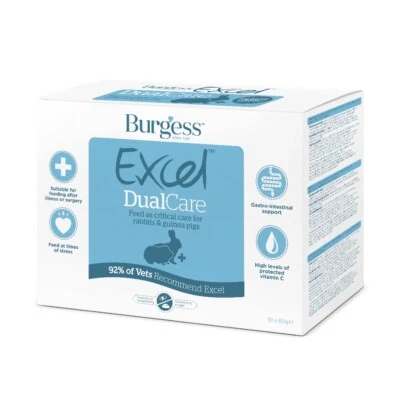 Burgess Excel Dualcare For Rabbits & Guinea Pigs Recovery & Recuperation 10x60g