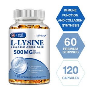 Capsules de L-Lysine - Douleur froide & Herpes Relief, Soutien immunitaire, Santé cardiovasculaire