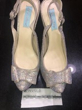 Blue by Betsey Johnson 'SB-TOAST' Rhinestone Pumps Sling backs W Bow - New