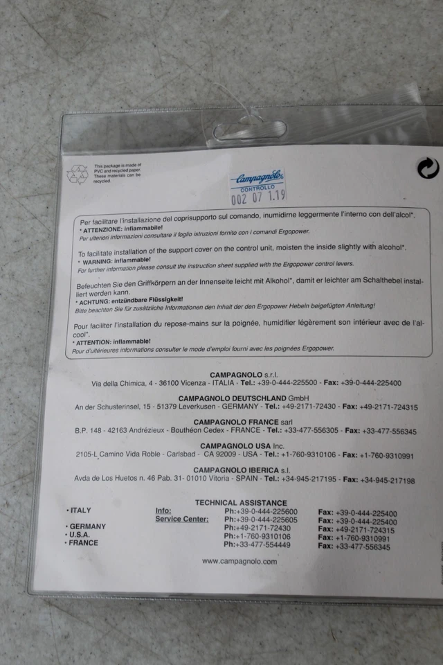 Campanas de palanca de freno vintage NOS NUEVAS Campagnolo EC-RE500 Ergopower embalaje original Foto 4 de 4