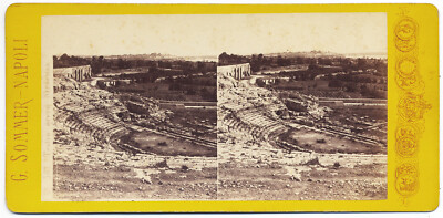 Syracuse Greek Theatre Albumin Stereoscopic Photo George Sommer 1865c L905