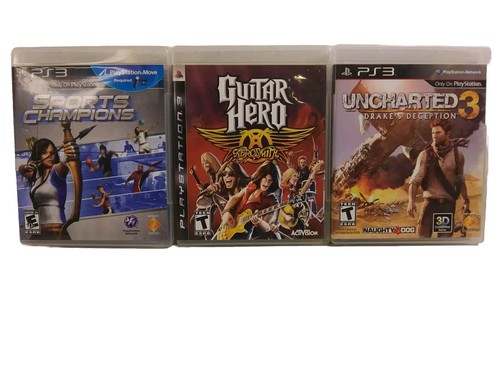 Lotto Giochi PS3 Sports Champions Guitar Hero Aerosmith Uncharted3 Drakes Deception