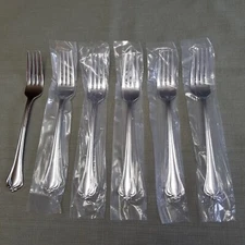 6 Pc. Lenox ALCOTT Dinner Forks Stainless Steel Flatware Set of 6 NEW!