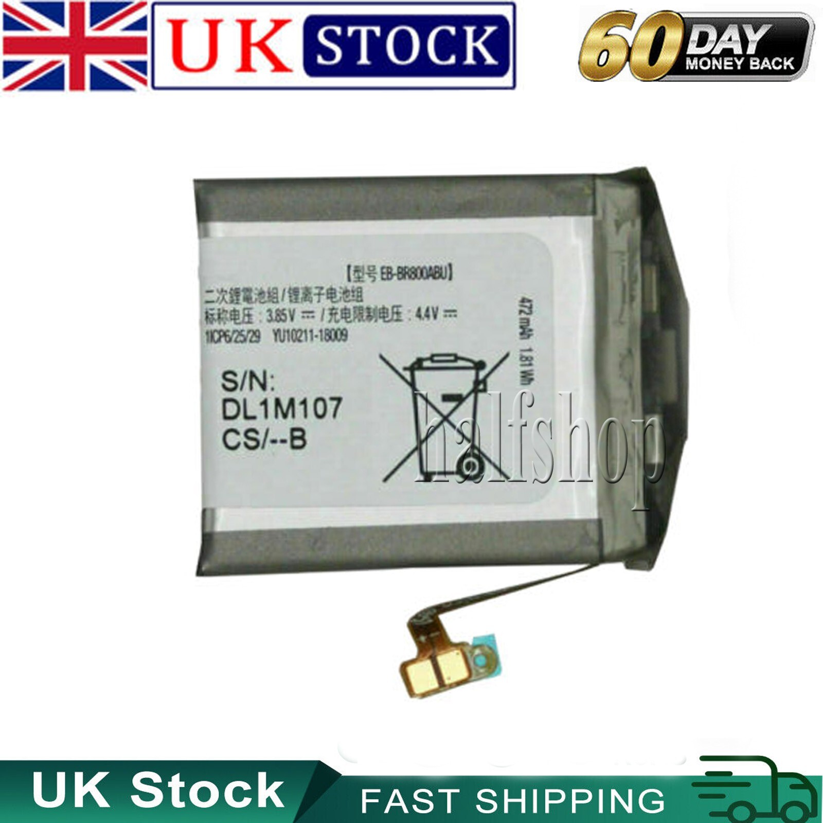 EB-BR800ABU Battery For Samsung Gear S4 SM-R800 SM-R805 46mm