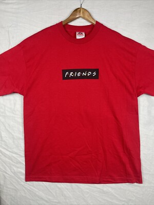 Vintage Friends Shirt Mens XL Red Tee Short Sleeve Sitcom Television Logo TV