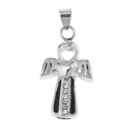 Angel Wing Cremation Necklace - Stainless Steel Memorial Urn Pendant For Ashes Or Hair - View #10